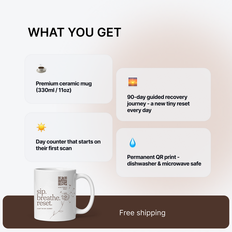 Mug Burn-out QR - 90 jours de petites pauses