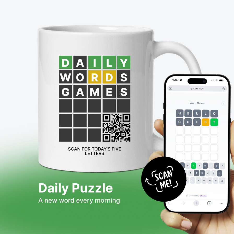Mug Jeu de Mots QR - 5 lettres, un mot par jour