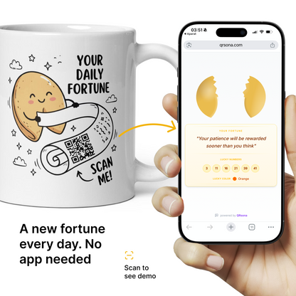Mug Fortune Cookie - Fortune du Jour & Numéros Chanceux