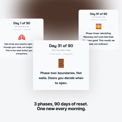 Burnout-Tasse mit QR - 90 Tage kleine Auszeiten