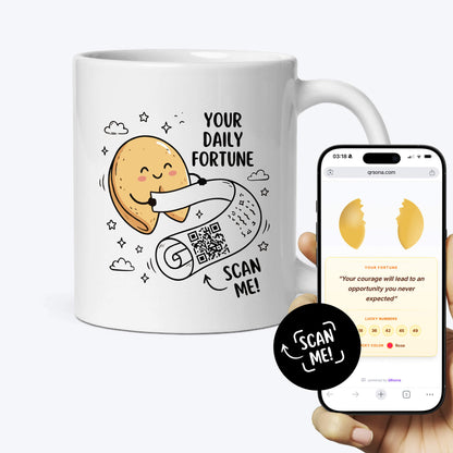 Mug Biscuit Chinois QR - prédiction et numéros chance