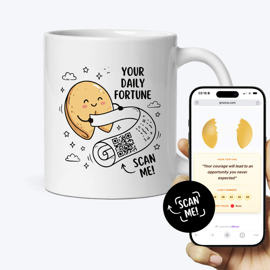 Mug Biscuit Chinois QR - prédiction et numéros chance