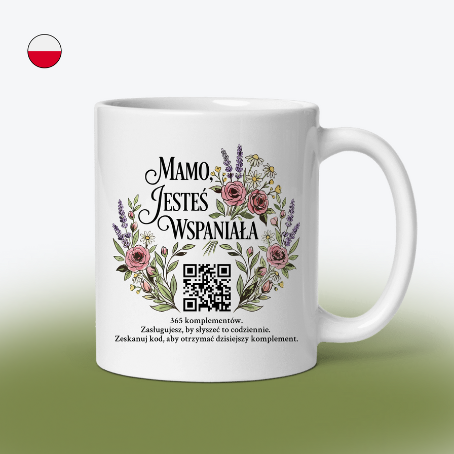 Kubek Komplementów dla Mamy - 365 Afirmacji, Nowa Każdego Dnia