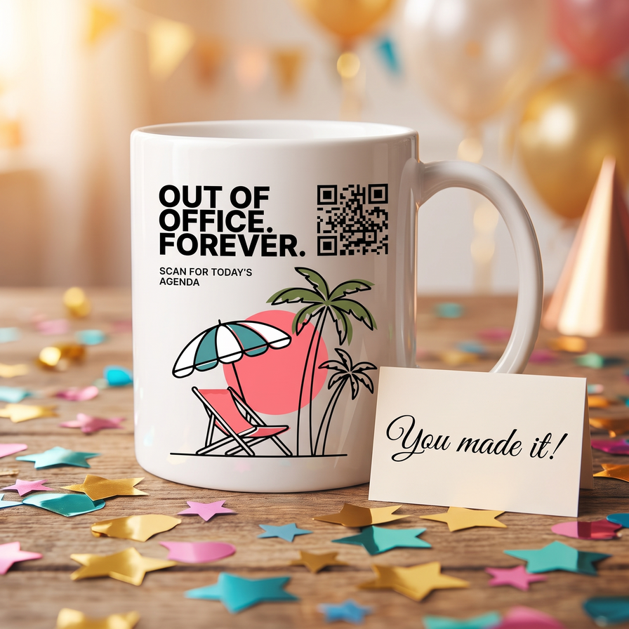 Lustige Ruhestand-Tasse QR - täglich neuer Tagesplan
