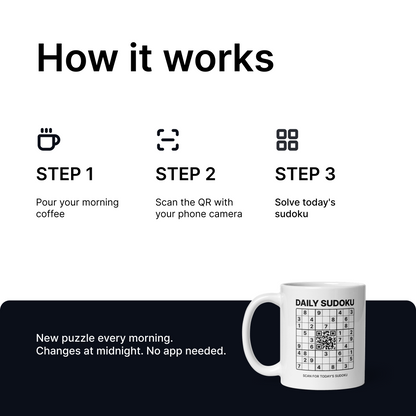 Mug Sudoku - 365 Puzzles, Un Nouveau Chaque Matin