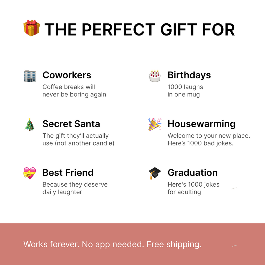 Schlechte-Witze-Tasse - 1000 Scannbare Witze, Jeden Tag ein Neuer