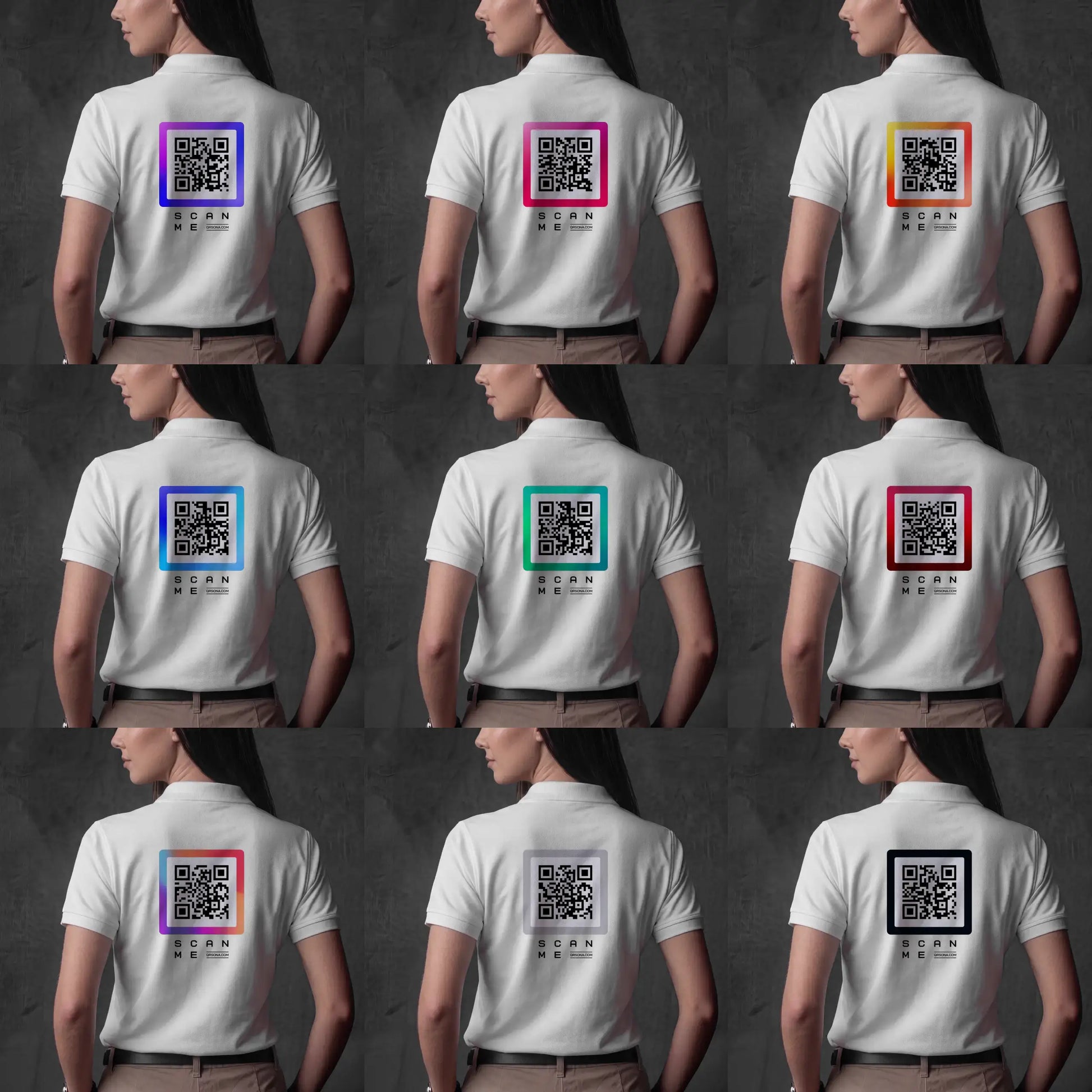 QR code colors on white polo