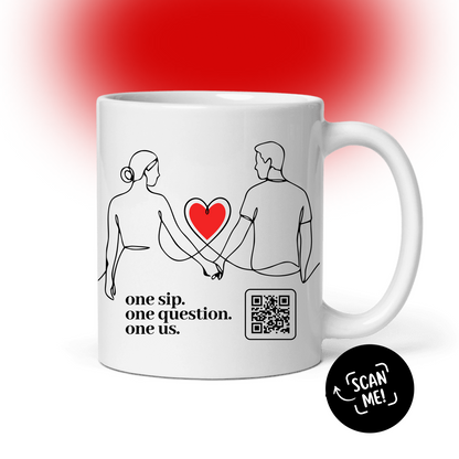 Pärchen-Tasse mit QR - 365 Fragen für jeden Tag