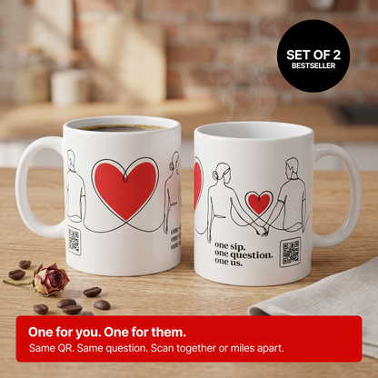Pärchen-Tasse mit QR - 365 Fragen für jeden Tag