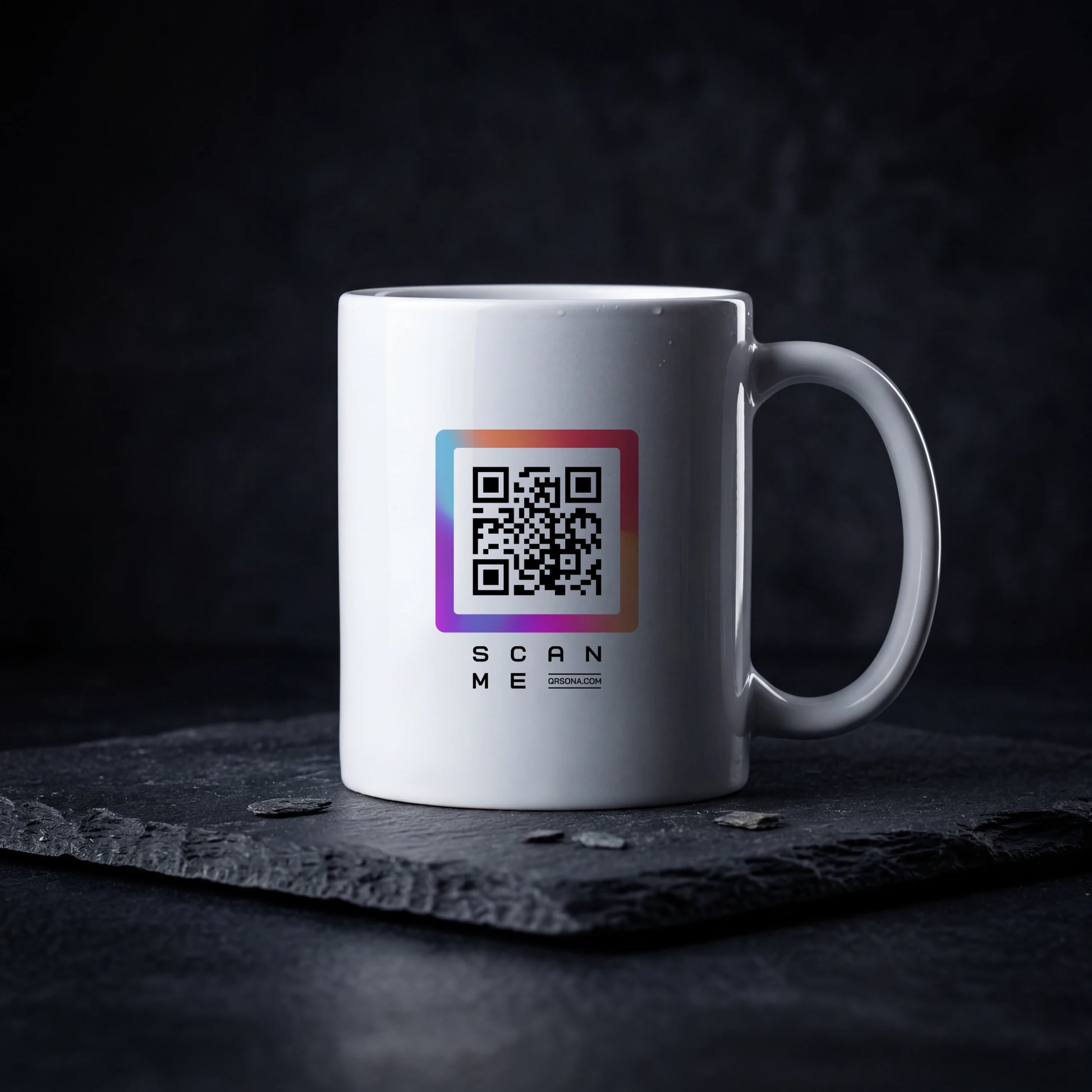 Qrsona Ceramic White mug with Colorful QR Code style