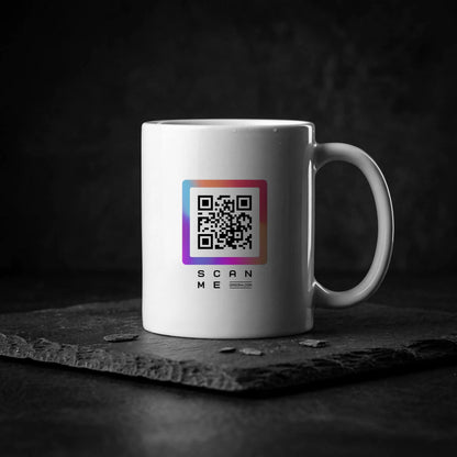 Qrsona Ceramic White mug with Colorful QR Code style