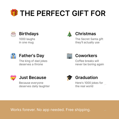 Interactive Dad Jokes Mug - 1000 Jokes via QR Code Scan