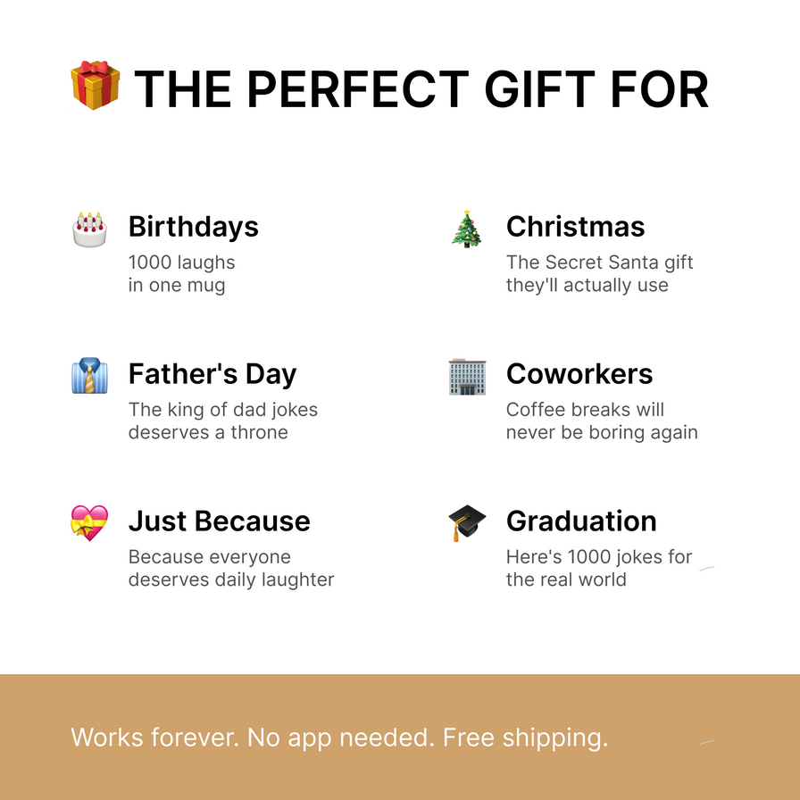 Interactive Dad Jokes Mug - 1000 Jokes via QR Code Scan
