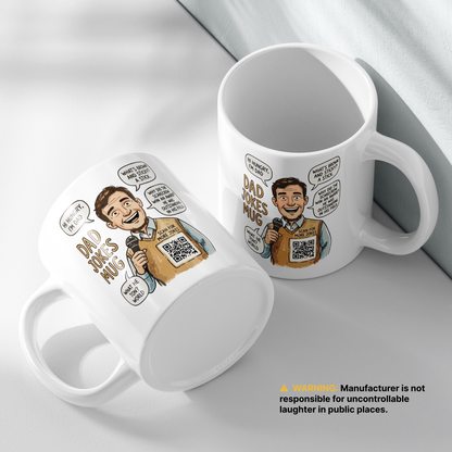 Interactive Dad Jokes Mug - 1000 Jokes via QR Code Scan