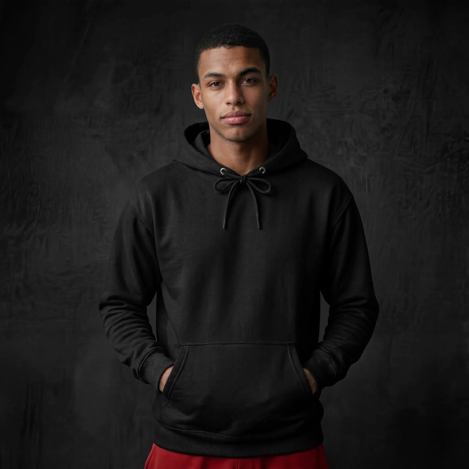 Men wearing black hoodie