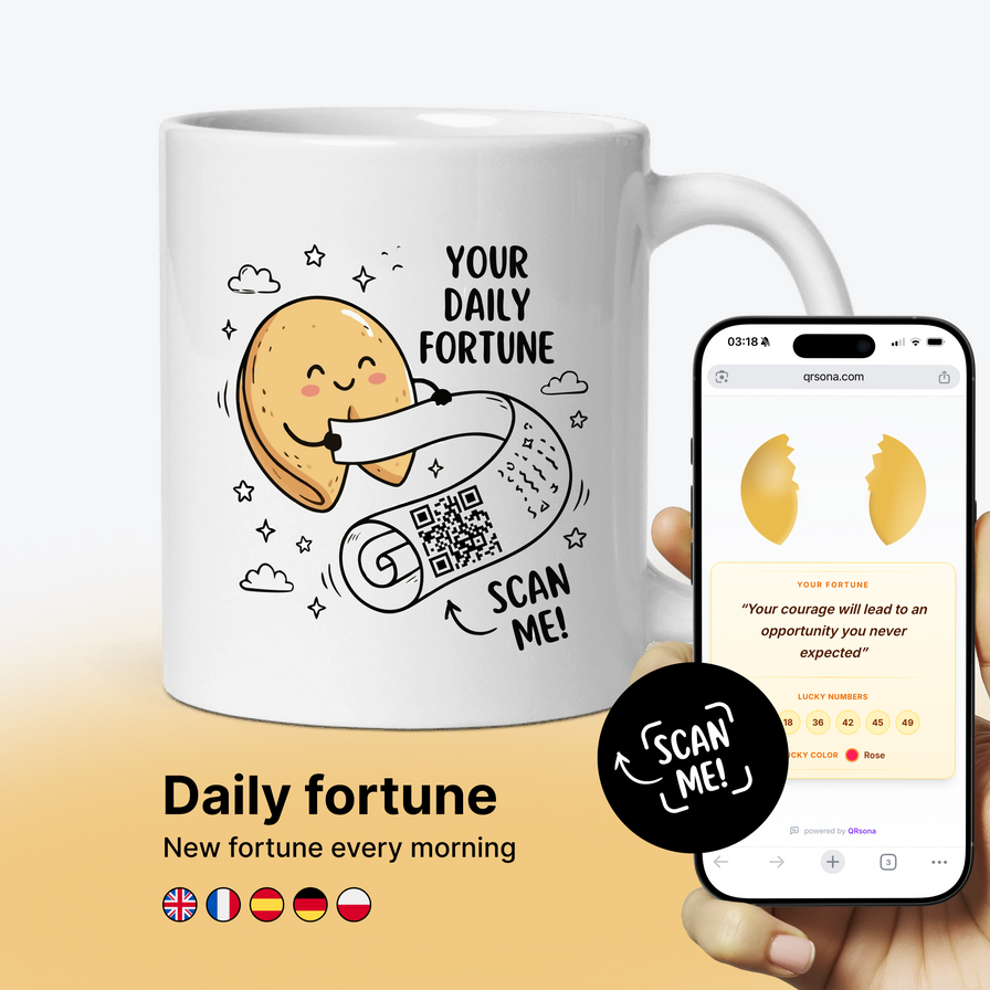 Mug Fortune Cookie - Fortune du Jour & Numéros Chanceux