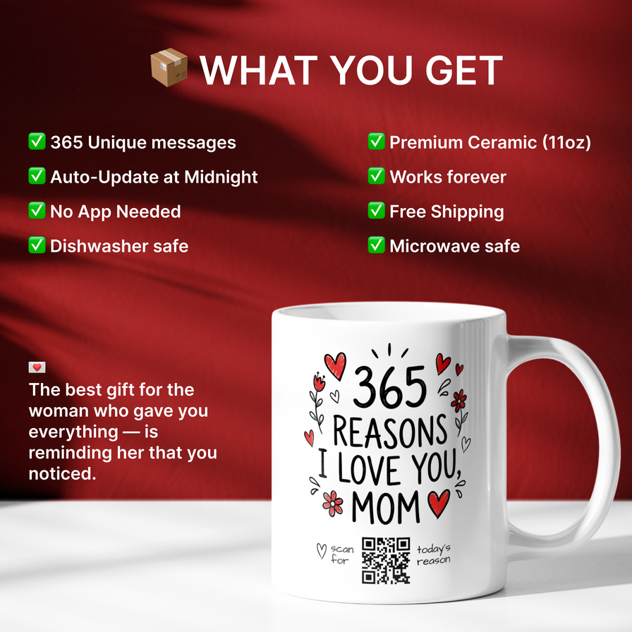 Mug "Je t'aime Maman" - 365 Messages, Un Nouveau Chaque Jour
