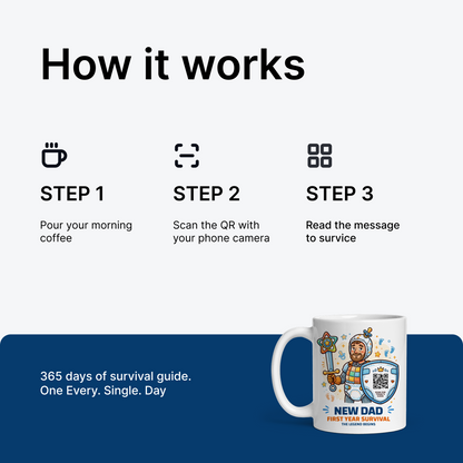 Mug Jeune Papa QR - 365 jours de la première année