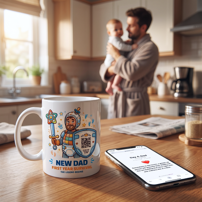 Mug Jeune Papa QR - 365 jours de la première année