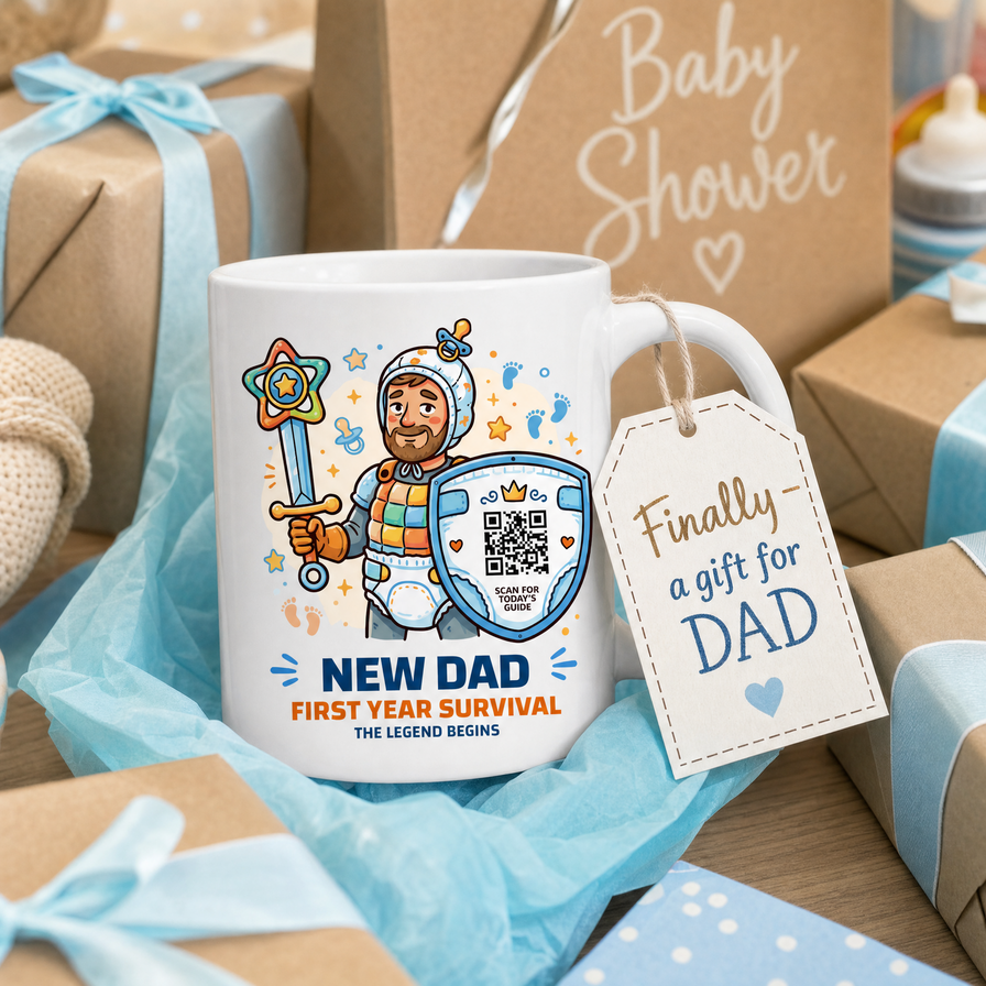 Mug Jeune Papa QR - 365 jours de la première année