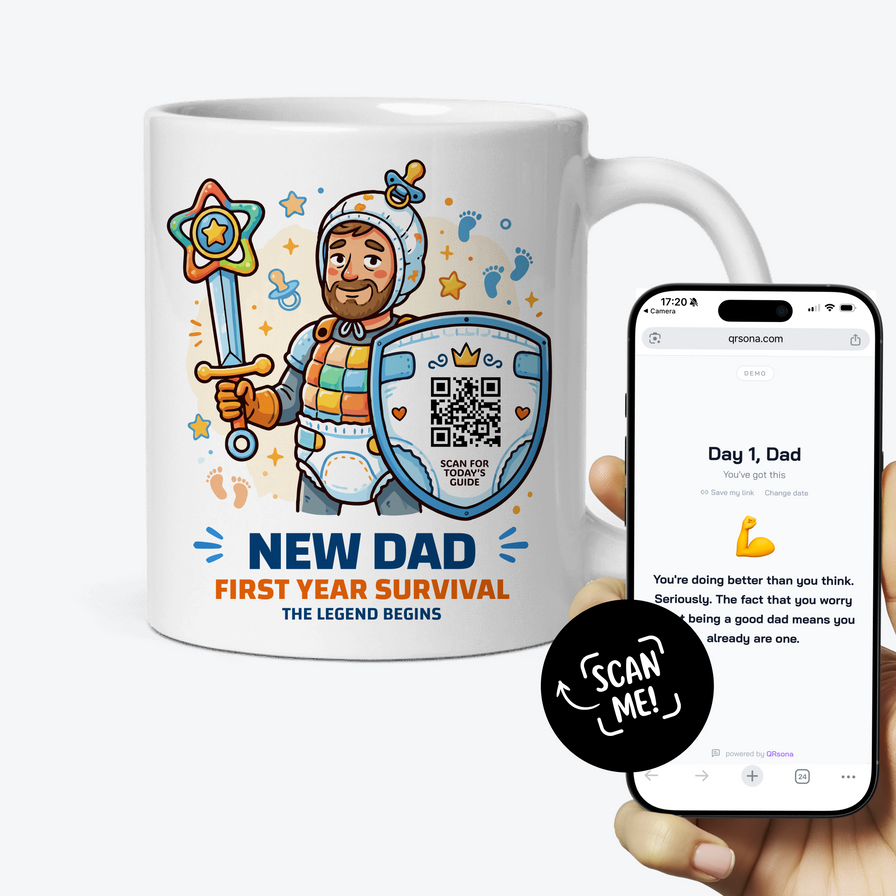 Mug Jeune Papa QR - 365 jours de la première année