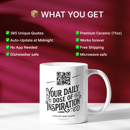 QR Code Daily Inspiration Mug: 365 Unique Morning Quotes