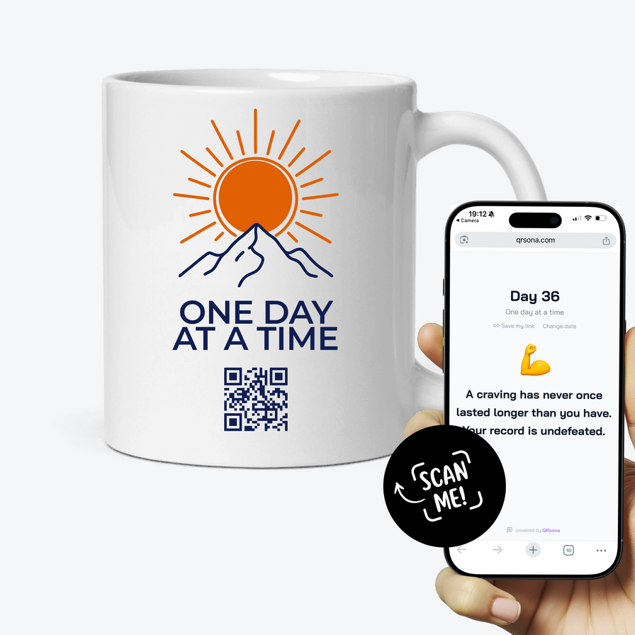 Tasse Nüchtern-Zähler QR - Tage und Impuls des Tages