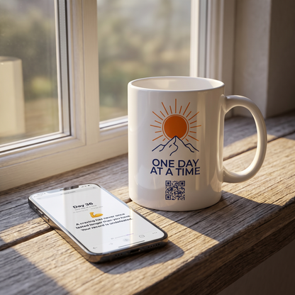 Tasse Nüchtern-Zähler QR - Tage und Impuls des Tages