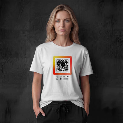 Woman wearing black t-shirt