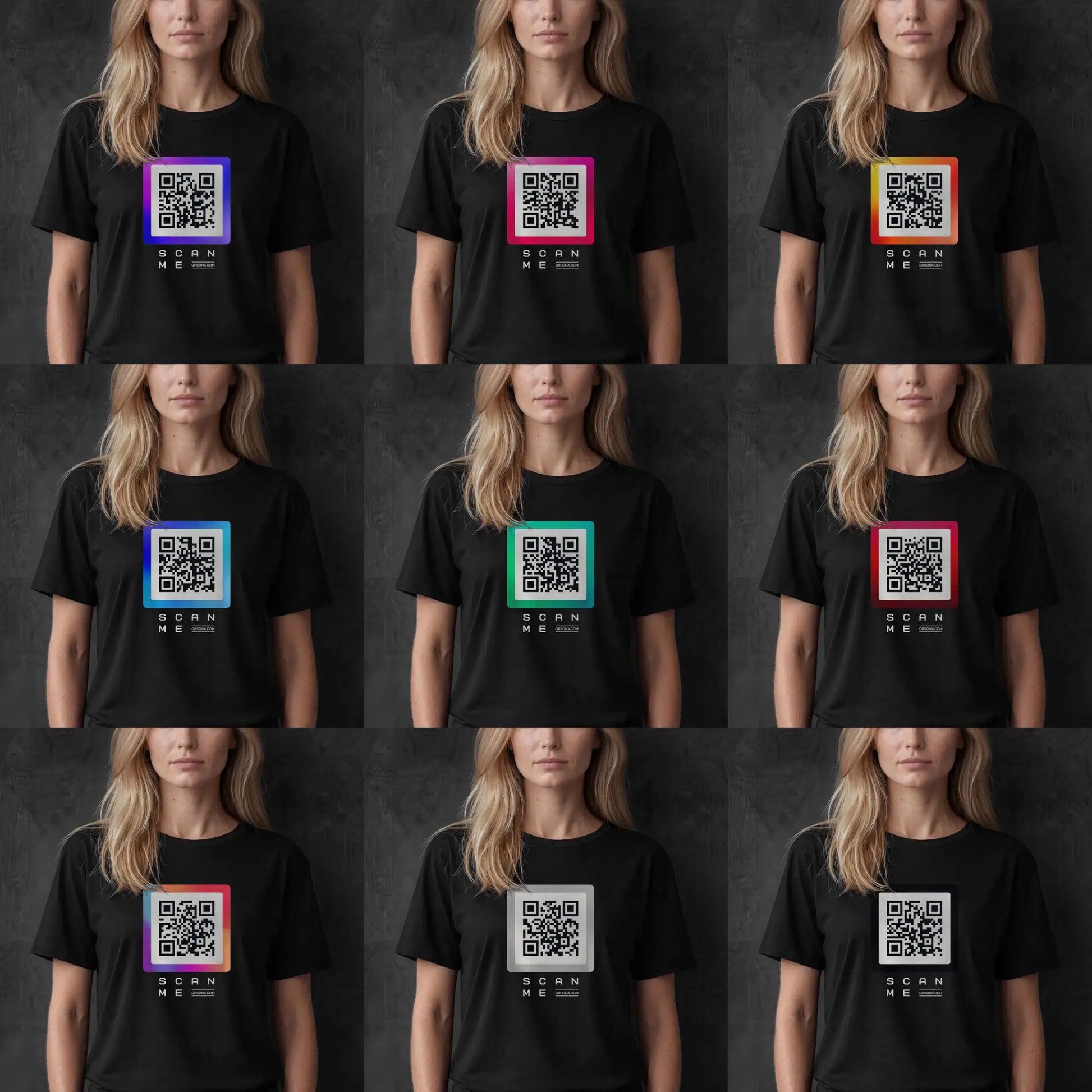 QR code color on black t-shirt