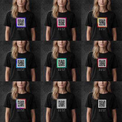 QR code color on black t-shirt