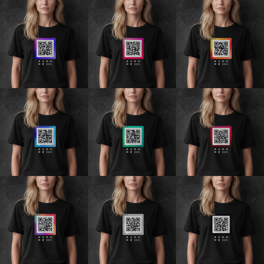 QR code color on black t-shirt