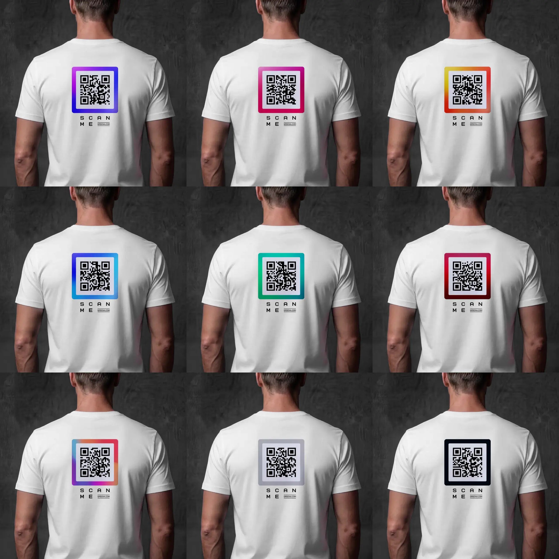 QR code colors on white t-shirt