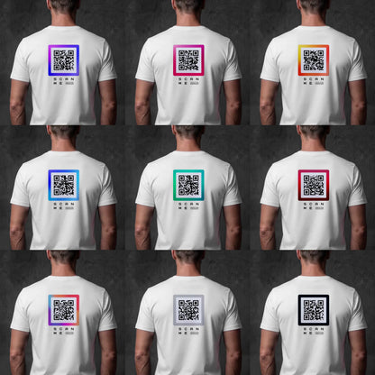 QR code colors on white t-shirt