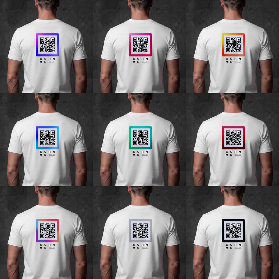 QR code colors on white t-shirt