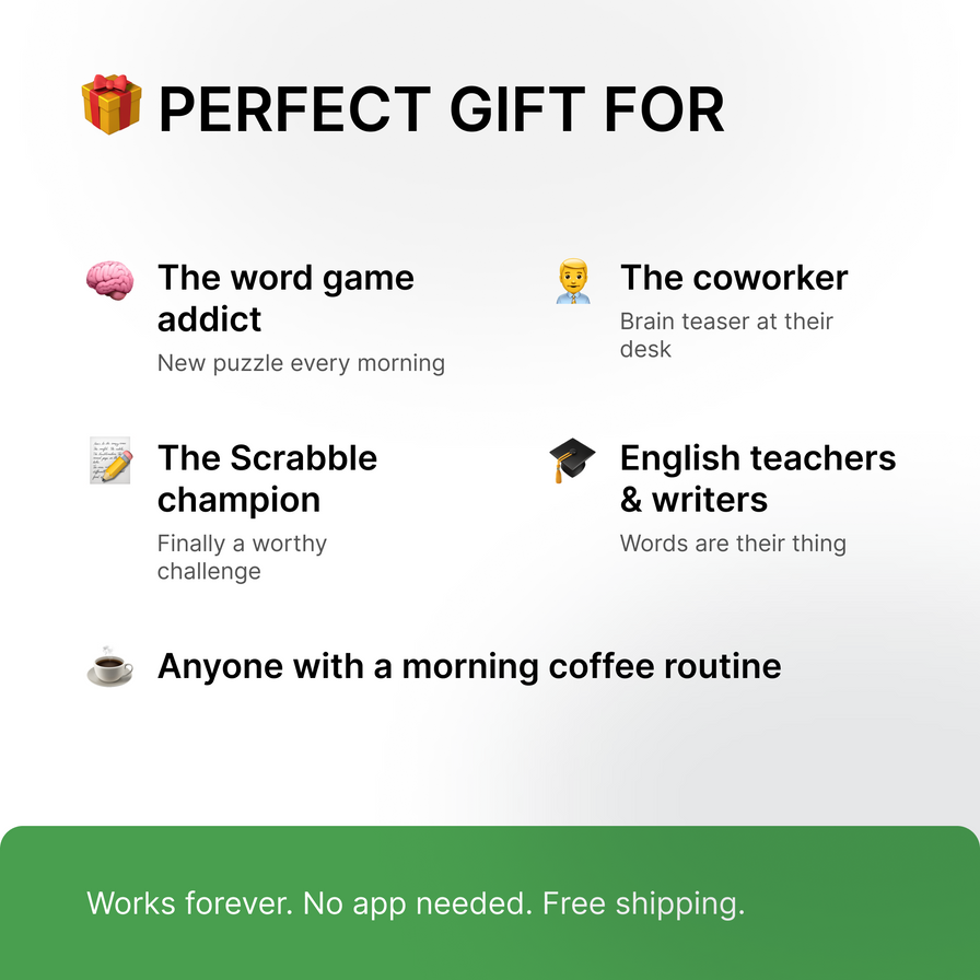 Daily Word Game Mug: Interactive QR Code Puzzle, 5-Letter Daily Challenge