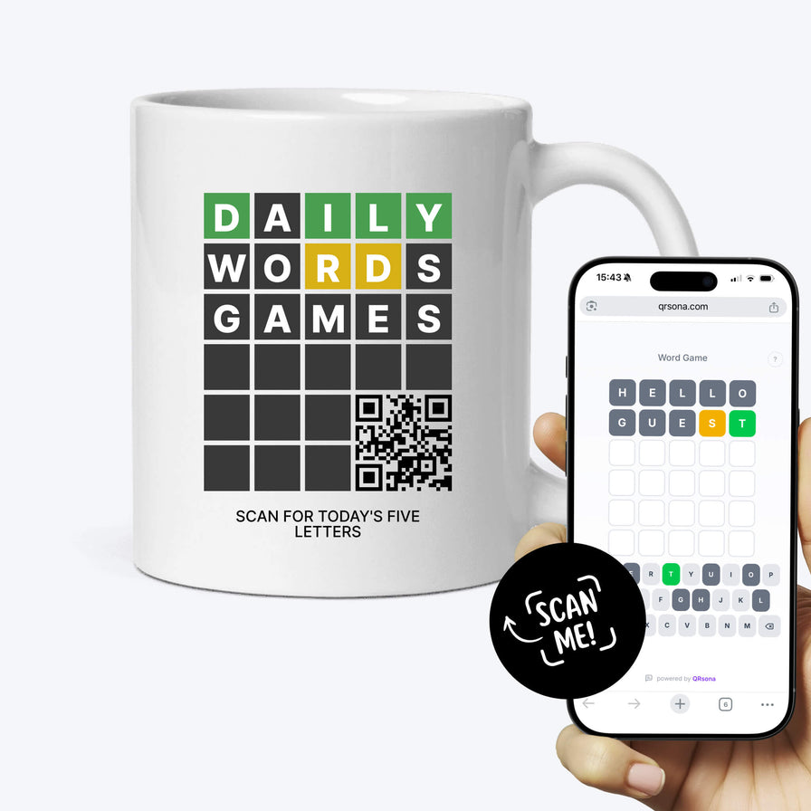 Mug Jeu de Mots QR - 5 lettres, un mot par jour