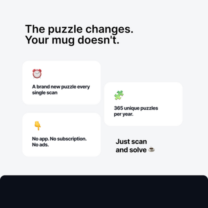 Word Search QR Mug - 365 Puzzles, a New One Every Scan