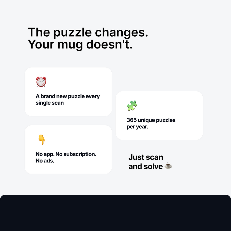 Word Search QR Mug - 365 Puzzles, a New One Every Scan
